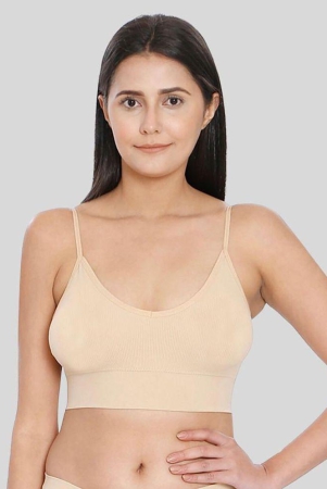 ilraso-beige-cotton-blend-removable-padding-womens-sports-bra-pack-of-1-none