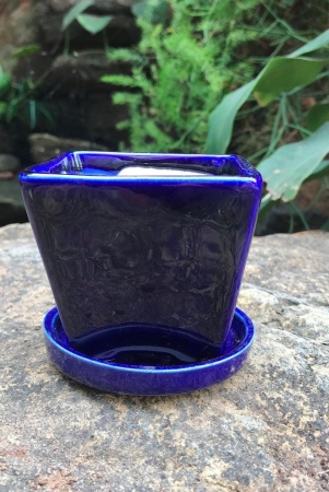 On the Move Ceramic Pot With Tray-Violet