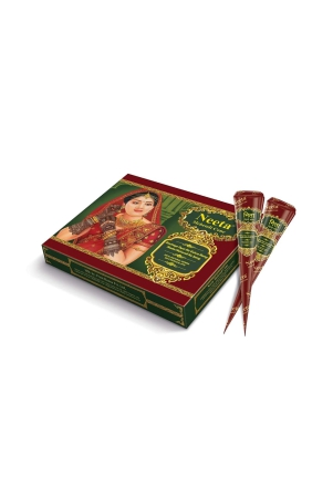 Neeta Mehendi Cones for Hand Desgning & Wedding, Bridal Mehandi Cone Reddish Brown Color 12 Pcs in 1 Box (Pack of 1)