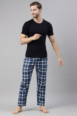 joven-mens-checked-pyjama-l-blue