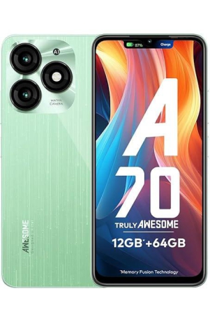 itel A70 (4GB RAM, 64GB ROM) Upto 12GB RAM with Memory Fusion | 13MP Dual Rear Camera & 8MP Front Camera | 5000mAh with Type-C | Dynamic Bar | Side Fingerprint | Octa-Core Processor | Field Green