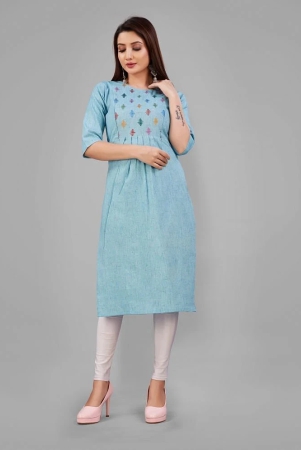 riaana-light-blue-cotton-womens-straight-kurti-pack-of-1-none