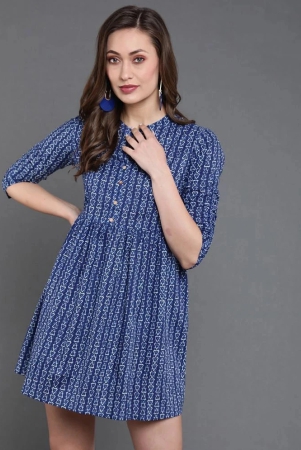 antaran-cotton-printed-a-line-womens-kurti-blue-pack-of-1-none