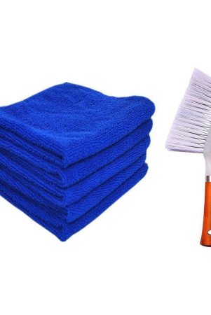 ingens-combo-of-car-and-carpet-cleaning-brush-and-microfiber-cleaning-cloths40x40cms-250gsm-highly-absorbent-lint-and-streak-freewash-cloth-for-car-window-bluepack-of-5-cloth-and-1-brus