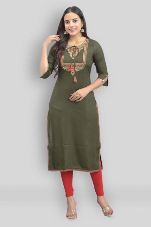 maquien-green-rayon-womens-straight-kurti-pack-of-1-none