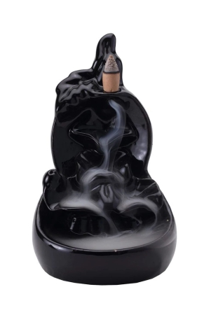 bodhi-house-ceramic-smoke-dropping-fountain-backflow-incense-holder-with-20-incense-cones-home-decor-gift-incense-burner-decorative-showpiece-aromatherapy-garden-black