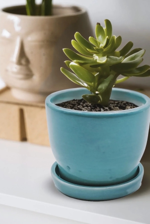 ceramic-planter-with-tray-turquoise