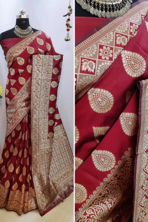 womens-cotton-silk-saree-with-blouse-maroon-free-size