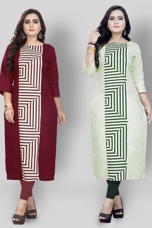 lerkiza-multicolor-cotton-womens-straight-kurti-pack-of-2-l