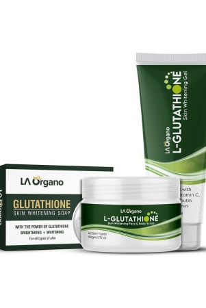 la-organo-l-glutathione-scrub-gel-and-soap-facial-kit-250-g-pack-of-3