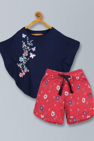 plum-tree-navy-viscose-girls-shirt-with-shorts-pack-of-2-none