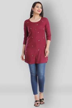 highlight-fashion-export-maroon-viscose-womens-straight-kurti-pack-of-1-s