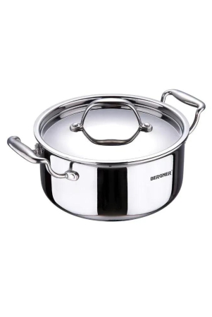 bergner-argent-tri-ply-stainless-steel-casserole-with-stainless-steel-lid-gas-induction-compatible-silver-1-pc-3100-ml