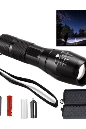 st-18w-flashlight-torch-rechargeable-for-home-hiking-camping-black