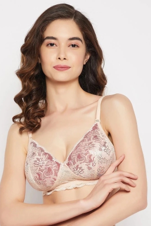 clovia-beige-lace-lightly-padded-womens-everyday-bra-pack-of-1-none