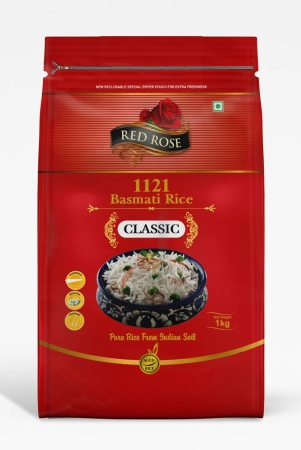 Red Rose Classic Basmati Rice, Long and Slender Grains, Aged rice, 1 KG