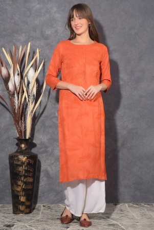 mamoose-rayon-self-design-straight-womens-kurti-orange-pack-of-1-none