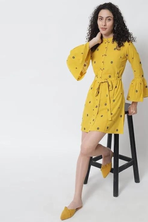 women-yellow-fit-flare-dress-small