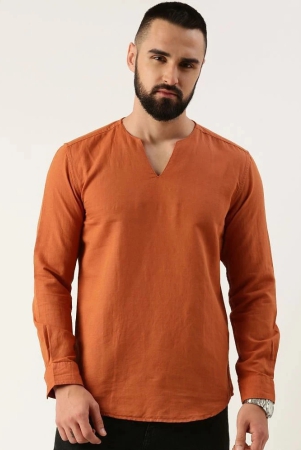 bene-kleed-rust-cotton-blend-mens-regular-kurta-pack-of-1-none