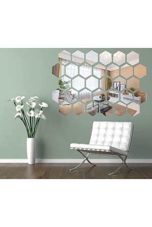 12-hexagon-silver-mirror-stickers-for-wall