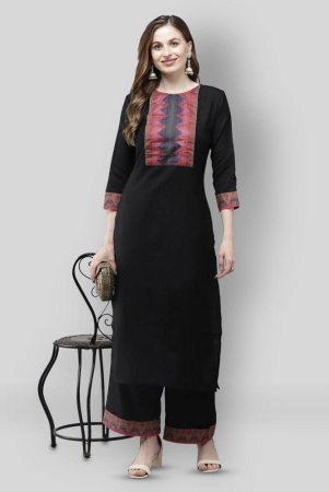 Estela - Black Straight Cotton Womens Stitched Salwar Suit ( Pack of 1 ) - XXL