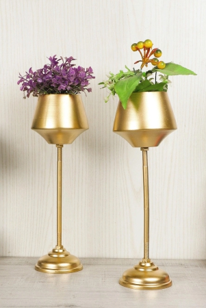 wine-shape-table-top-planter-with-stand-set-of-2-gold