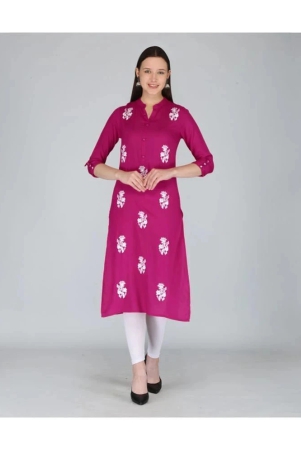 mauka-pink-rayon-womens-straight-kurti-pack-of-1-none