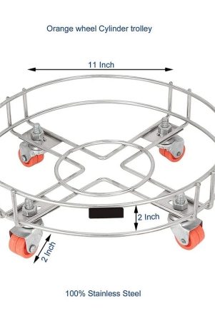 home-lane-silver-stainless-steel-cylinder-trolley-pack-of-1-silver