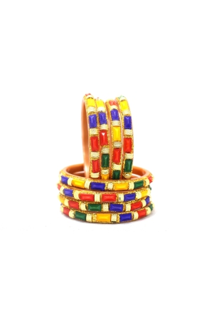 elegant-selfee-fiber-bangle-set-of-8-in-multi-color-ladies-accessories-multi-bangles-handcrafted-bangles