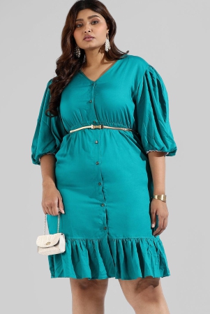 Solid Stylish Casual Dresses Green 3XL