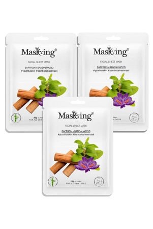Masking Saffron & Sandalwood Bamboo Face Sheet Mask 60 ml Pack of 3