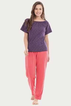 clovia-poly-cotton-pajamas-purple-l