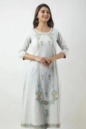 mauka-silver-cotton-womens-a-line-kurti-pack-of-1-none