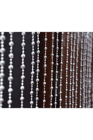 YUTIRITI Single Door Beaded String Curtain - Silver