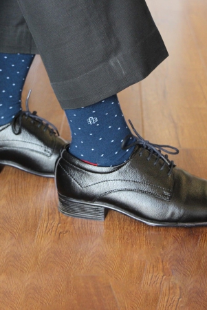 Navy Molecule Formal Socks