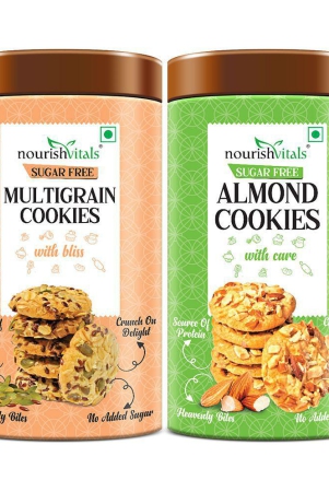 nourishvitals-multigrain-sugar-free-cookies-almond-sugar-free-cookies-heavenly-bites-source-of-protein-crunchy-delights-genius-snack-no-added-sugar-120g-each