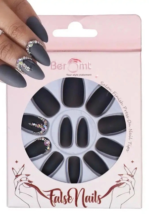 bridal-c-shape-stone-nails-nail-kit-included-classic-black