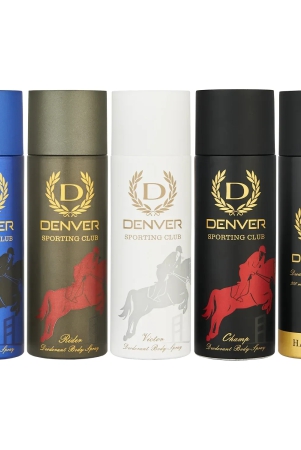 Denver Goal, Rider, Victor, Champ and Caliber Combo Deodorant Spray - For Men  (1000 ml, Pack of 5)