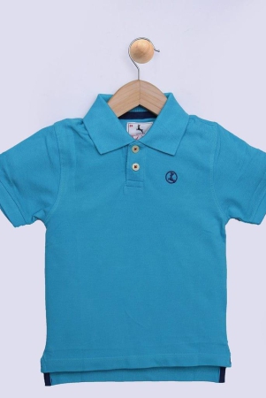 Boys Navy Solid Polo T-Shirt