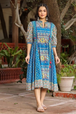 juniper-cotton-printed-midi-womens-fit-flare-dress-blue-pack-of-1-none