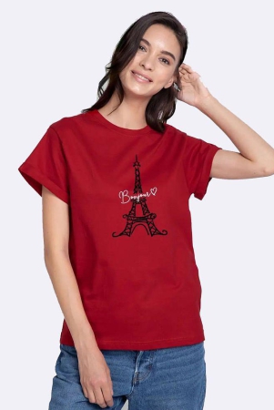 bewakoof-red-cotton-loose-womens-t-shirt-pack-of-1-none