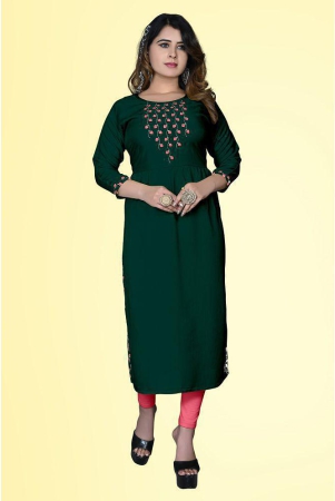 haya-fashion-green-rayon-womens-a-line-kurti-pack-of-1-none