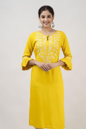 mauka-yellow-rayon-womens-straight-kurti-pack-of-1-none