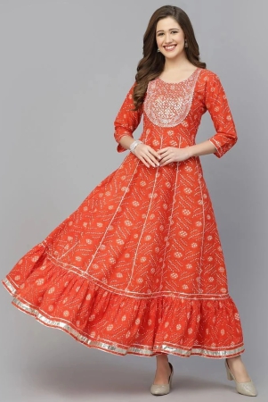 stylum-cotton-printed-anarkali-womens-kurti-orange-pack-of-1-none