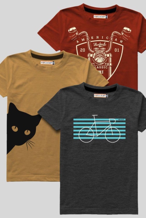 hellcat-brown-cotton-blend-boys-t-shirt-pack-of-3-none