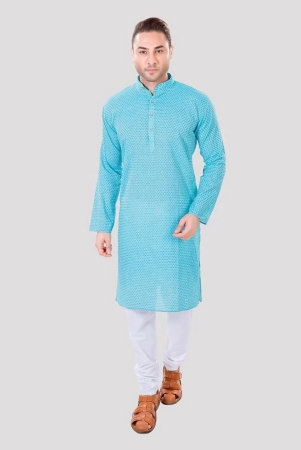 maharaja-blue-cotton-blend-regular-fit-mens-kurta-pyjama-set-pack-of-1-none