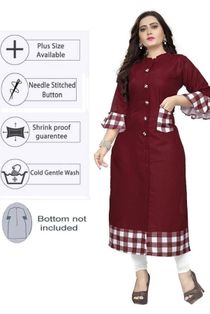 lerkiza-maroon-cotton-womens-straight-kurti-pack-of-1-xxl