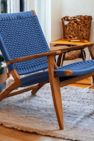 orchid-homez-hand-woven-lounge-chair-with-armrest-solid-wood-outdoor-chair-natural-pre-assembled-blue