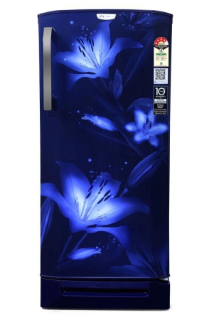 Godrej 180 L 4 Star Turbo Cooling Technology, 24 Days Farm Freshness Direct Cool Single Door Refrigerator Appliance With Base Drawer ( RD EDGENEO 207D TDF BH BL, Blush Blue)