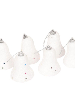 kalakriti-christmas-hanging-bells-xmas-decoration-items-white-snow-bells-with-glitters-pack-of-6-ornaments-decoration-xmas-decor-tree-holiday-wedding-party-decor-christmas-tree-decorations